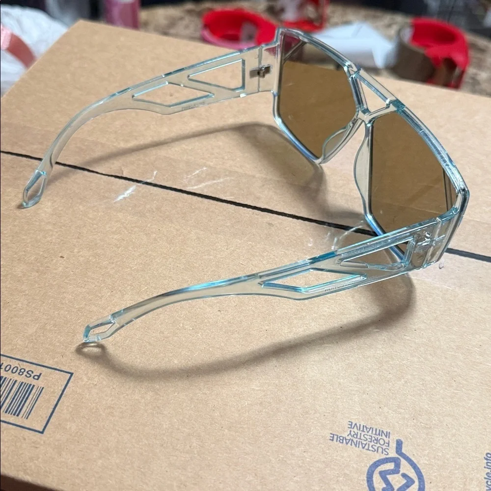 Blue Oversized Square Sunglasses